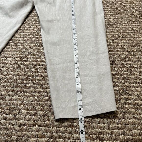 J Jill Pants Womens Sz XL Linen Stretch Capri Crop Buttons Side Zip Light Gray - Picture 11 of 16
